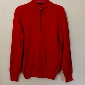 Izod Men's Size Large Cableknit 1/4 Zip Sweater